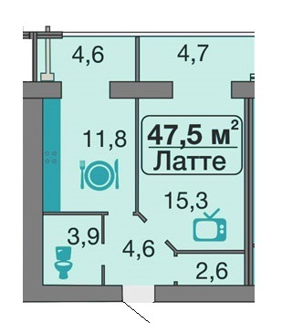 1-комнатная 47.5 м² в ЖК Днепровская Брама от 11 000 грн/м², пгт Слобожанское