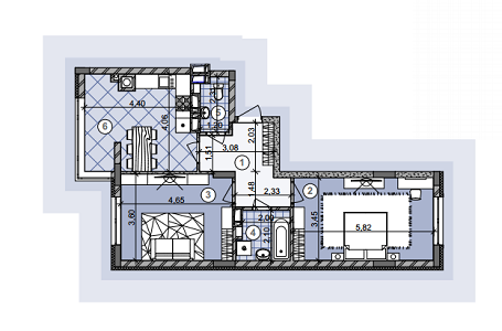 2-кімнатна 68.62 м² в ЖК Deluxe від забудовника, Львів