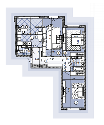 3-кімнатна 91.9 м² в ЖК Deluxe від забудовника, Львів