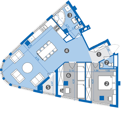 2-комнатная 81.5 м² в ЖК Парус от застройщика, Львов