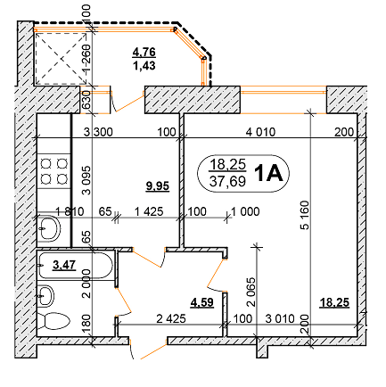 1-комнатная 37.69 м² в ЖК на ул. Василия Порика от 18 000 грн/м², Винница