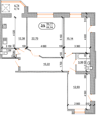 3-комнатная 88.94 м² в ЖК на ул. Василия Порика от застройщика, Винница