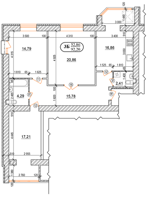 3-комнатная 92.2 м² в ЖК на ул. Замостянская (50-летия Победы), 18 от 17 500 грн/м², Винница