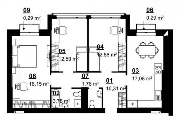 3-комнатная 77.06 м² в ЖК City Lake от 11 090 грн/м², с. Шевченково