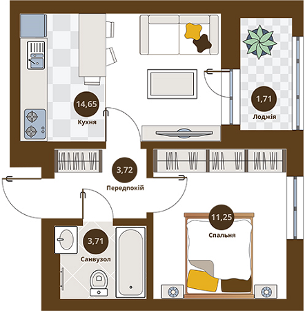 1-кімнатна 35.04 м² в ЖК Пасічний від 22 900 грн/м², Львів