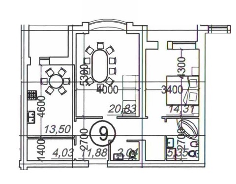 2-комнатная 69.9 м² в ЖСК Поющий фонтан от 20 000 грн/м², Одесса