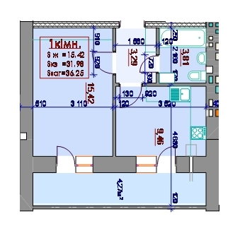 1-комнатная 36.25 м² в ЖМ Европейский city от застройщика, Ивано-Франковск