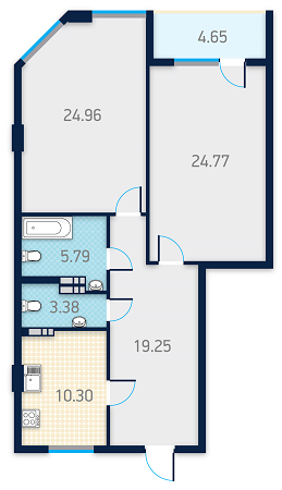 2-комнатная 90.77 м² в КД Spas Sky от 46 500 грн/м², Киев