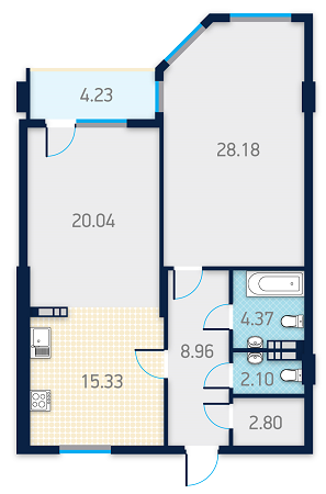 2-кімнатна 83.89 м² в КБ Spas Sky від 46 500 грн/м², Київ