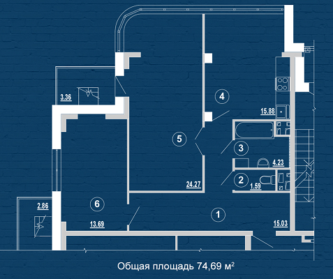 2-комнатная 74.69 м² в ЖК PesochinSky от 13 500 грн/м², пгт Песочин