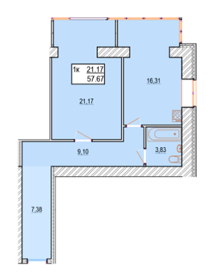 2-кімнатна 57.67 м² в ЖК Pirogovsky від 15 000 грн/м², Вінниця