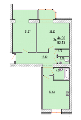 2-комнатная 83.13 м² в ЖК Pirogovsky от 15 000 грн/м², Винница