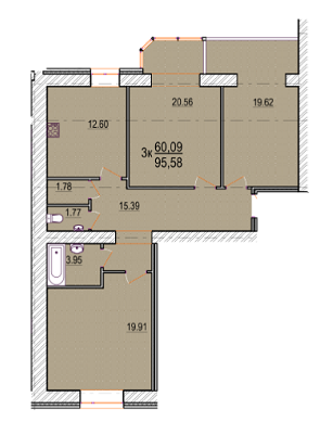 3-кімнатна 95.58 м² в ЖК Pirogovsky від 15 000 грн/м², Вінниця