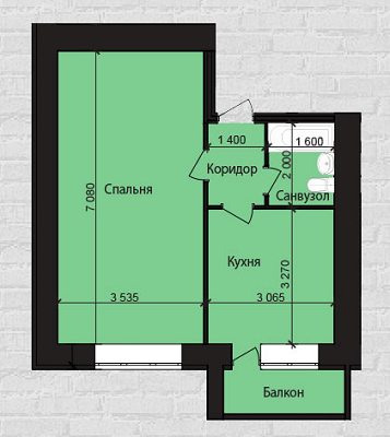 1-комнатная 42.63 м² в ЖК Східна Перлина от застройщика, Винница