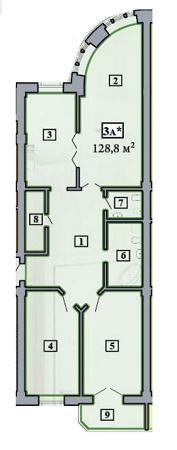 3-комнатная 128.8 м² в ЖК Парковий от 26 500 грн/м², Полтава