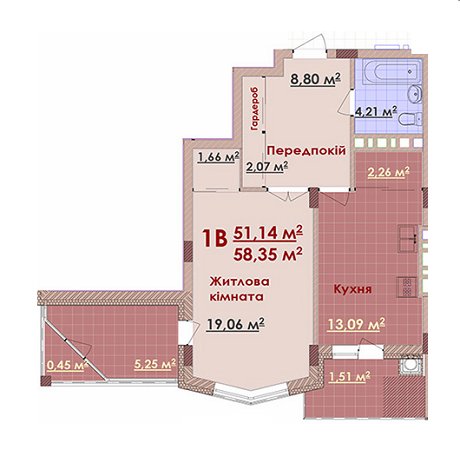 1-кімнатна 58.35 м² в ЖК Веселка від забудовника, Львів