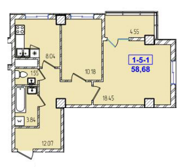 2-комнатная 58.68 м² в ЖК Сороковая жемчужина от 16 350 грн/м², Одесса