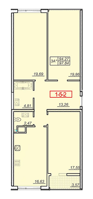 3-комнатная 97.84 м² в ЖК Двадцатая жемчужина от застройщика, с. Крыжановка