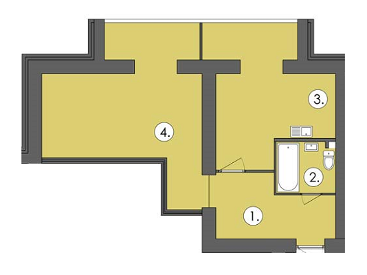 1-кімнатна 56.9 м² в ЖК Парус від 16 300 грн/м², м. Чорноморск