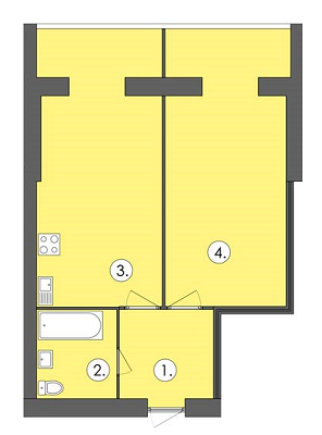 1-комнатная 62.79 м² в ЖК Парус от 16 300 грн/м², г. Черноморск