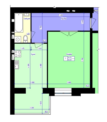 1-кімнатна 52.52 м² в ЖК FOR-REST від 11 200 грн/м², с. Фонтанка