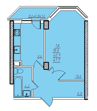 1-кімнатна 41.7 м² в ЖК Романівський від забудовника, Одеса