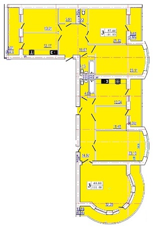 3-комнатная 101.85 м² в ЖК Победа от 28 850 грн/м², Одесса