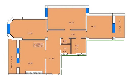 3-комнатная 109.2 м² в ЖК English house от 23 400 грн/м², с. Крыжановка