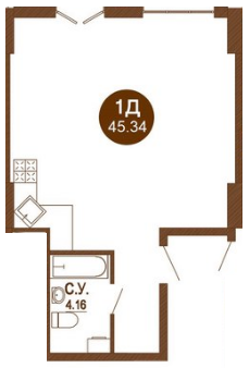 1-кімнатна 45.34 м² в ЖК Лайтхаус від 23 000 грн/м², Дніпро