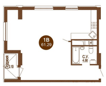 1-кімнатна 61.29 м² в ЖК Лайтхаус від 23 000 грн/м², Дніпро