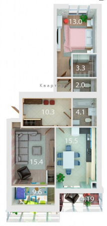 2-кімнатна 78.97 м² в ЖК Palermo від 21 610 грн/м², Дніпро