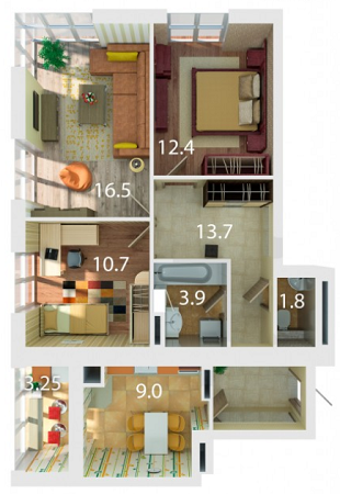 3-кімнатна 72.27 м² в ЖК Palermo від 18 900 грн/м², Дніпро