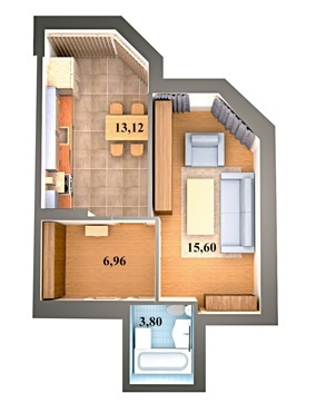 1-комнатная 39.48 м² в ЖК Счастливый на Яблоневой от 16 490 грн/м², с. Софиевская Борщаговка