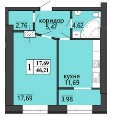 1-кімнатна 46.21 м² в ЖК Правильний вибір від 32 000 грн/м², Вінниця