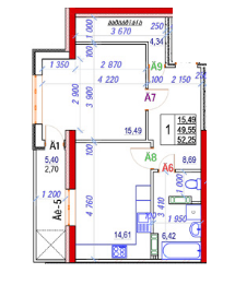 1-комнатная 52.25 м² в ЖК Особняк-К от 16 500 грн/м², Винница