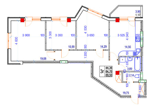 3-комнатная 89.5 м² в ЖК Особняк-К от 16 500 грн/м², Винница