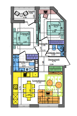 2-кімнатна 59.46 м² в ЖК Файна Таун від 34 300 грн/м², Київ