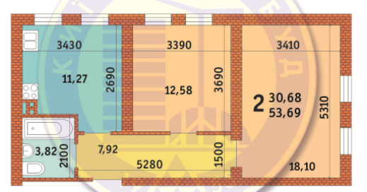 2-кімнатна 53.69 м² в ЖК на бул. Чоколовский, 27Б від 22 491 грн/м², Київ