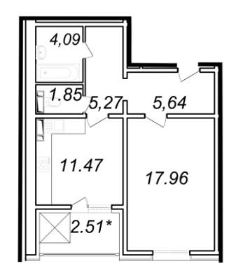 1-кімнатна 48.79 м² в ЖК Ярославичі-2 від 13 000 грн/м², м. Вишгород