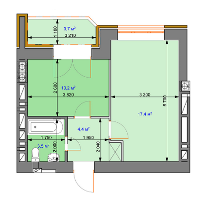 1-кімнатна 39.2 м² в ЖК Ірпінь парк від 15 000 грн/м², м. Ірпінь