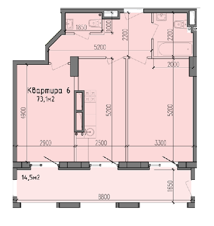 2-кімнатна 73.1 м² в ЖК Victory Hall від 18 500 грн/м², Дніпро