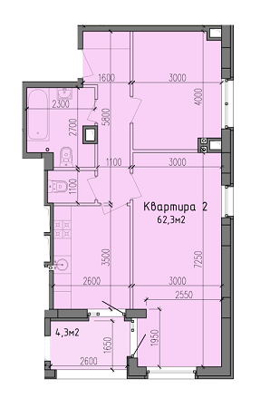 2-комнатная 62.3 м² в ЖК Victory Hall от 16 500 грн/м², Днепр