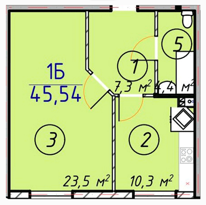 1-кімнатна 45.54 м² в ЖК ЛісSky від 21 300 грн/м², Одеса