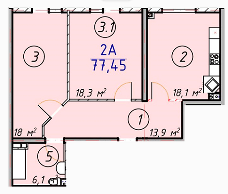 2-комнатная 77.45 м² в ЖК ЛесSky от 20 500 грн/м², Одесса