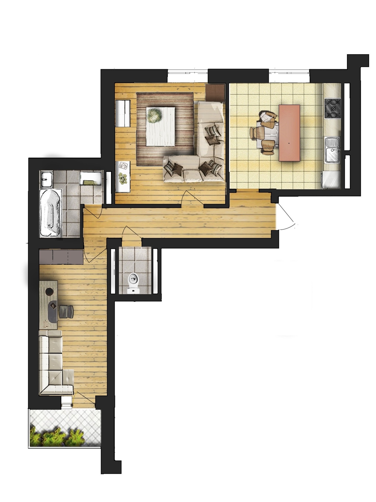 2-кімнатна 70.4 м² в ЖБ Новий масив від 18 000 грн/м², Дніпро