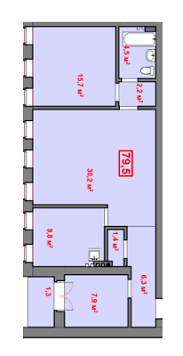 3-кімнатна 79.5 м² в КБ Княжий від 16 910 грн/м², Дніпро