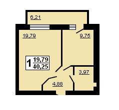 1-кімнатна 40.25 м² в ЖК Нова Лінія від 10 500 грн/м², Хмельницький