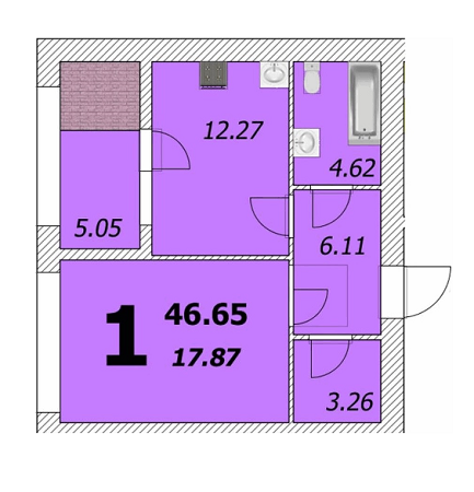 1-кімнатна 46.65 м² в ЖК на Старокостянтинівському шосе, 5/2, 5/2А, 5/4Б, 5/4В від 9 800 грн/м², Хмельницький