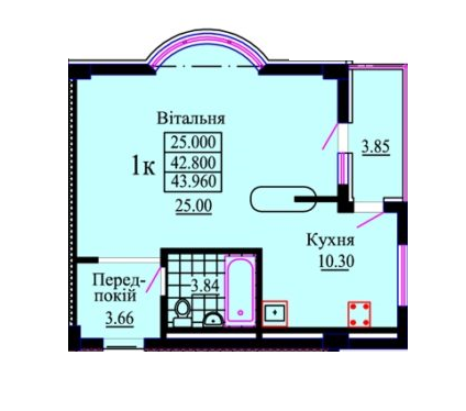 1-кімнатна 43.96 м² в ЖК Скеля від 13 800 грн/м², м. Яремче