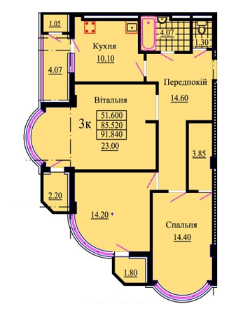 3-кімнатна 91.84 м² в ЖК Скеля від 13 400 грн/м², м. Яремче